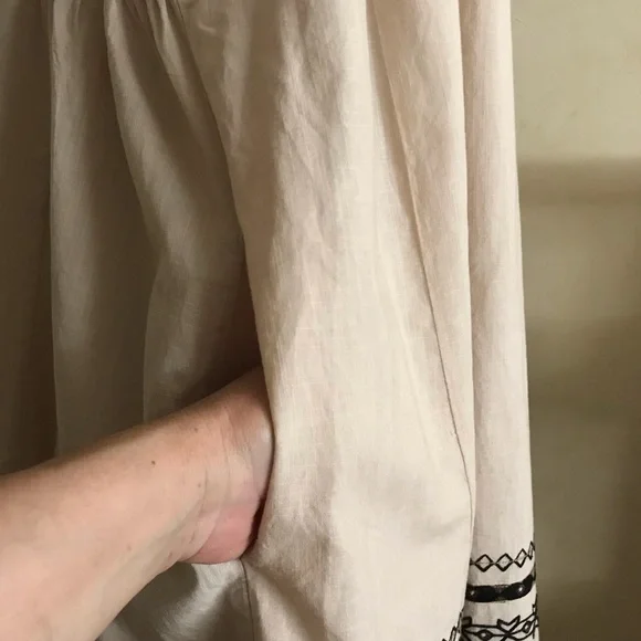 Free People Cotton Top with Black Embroidery - Picture 6 of 8